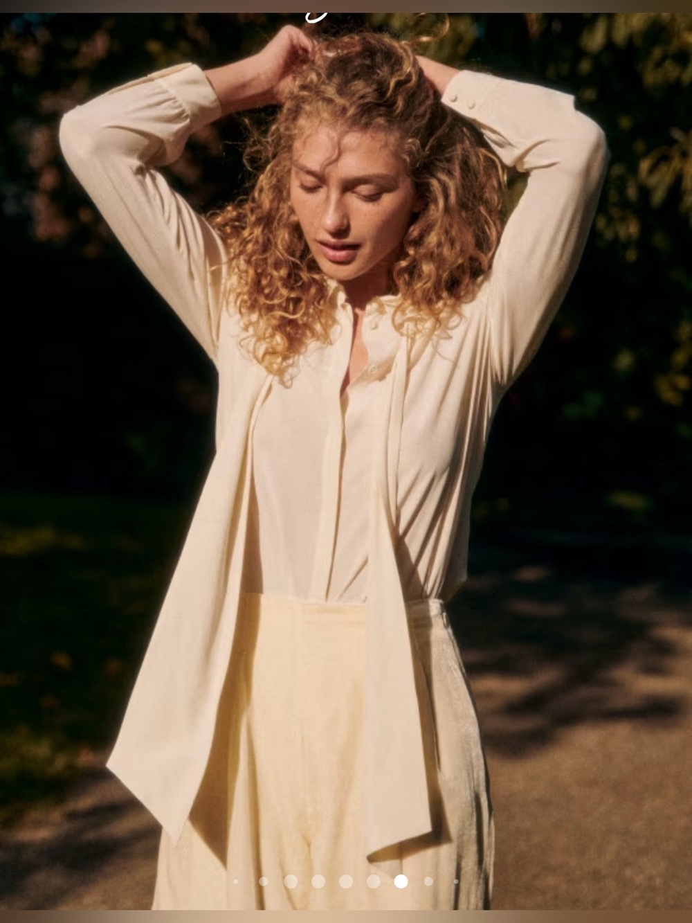 Sesame Silk Blouse, Size 40